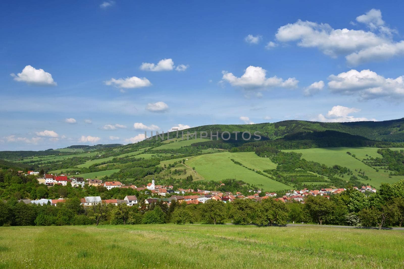 Beautiful landscape in the mountains in summer. Czech Republic - the White Carpathians - Europe.