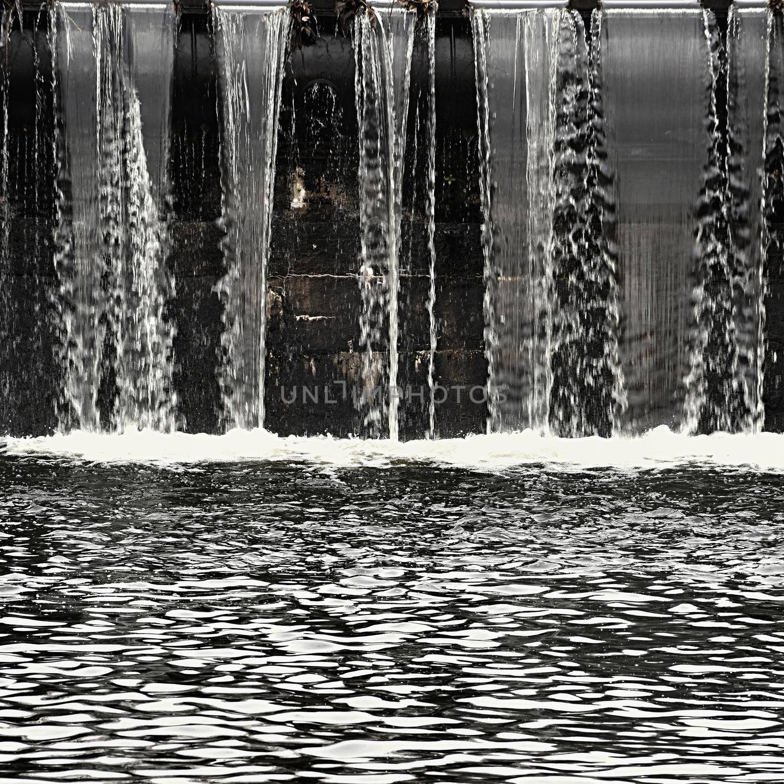 Weir - sluice on the river by Montypeter