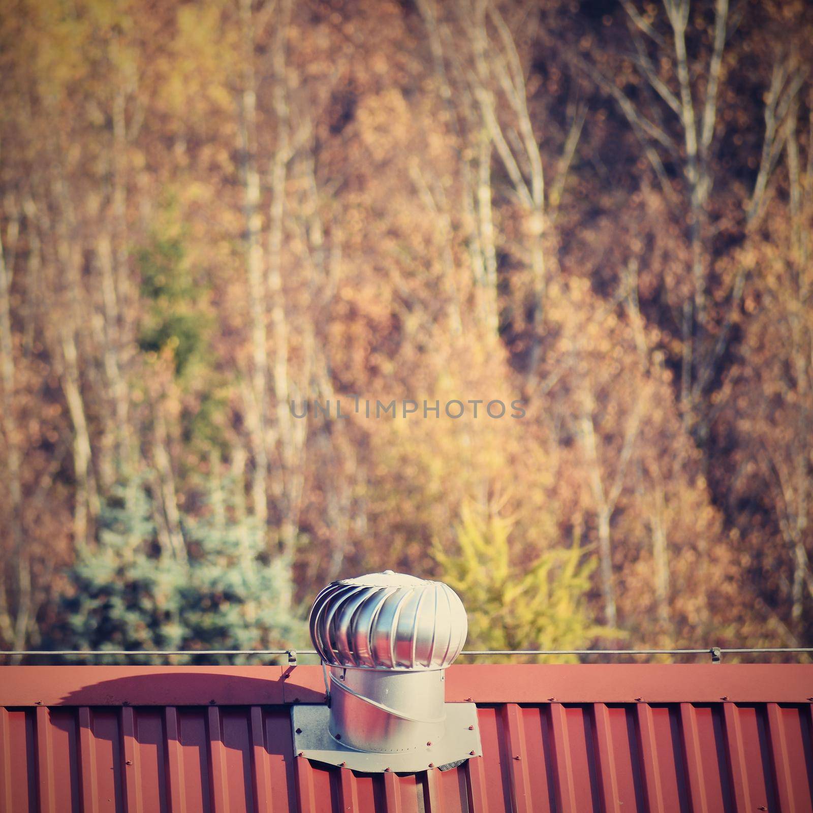 Ventilation and air conditioning on the roof of the house