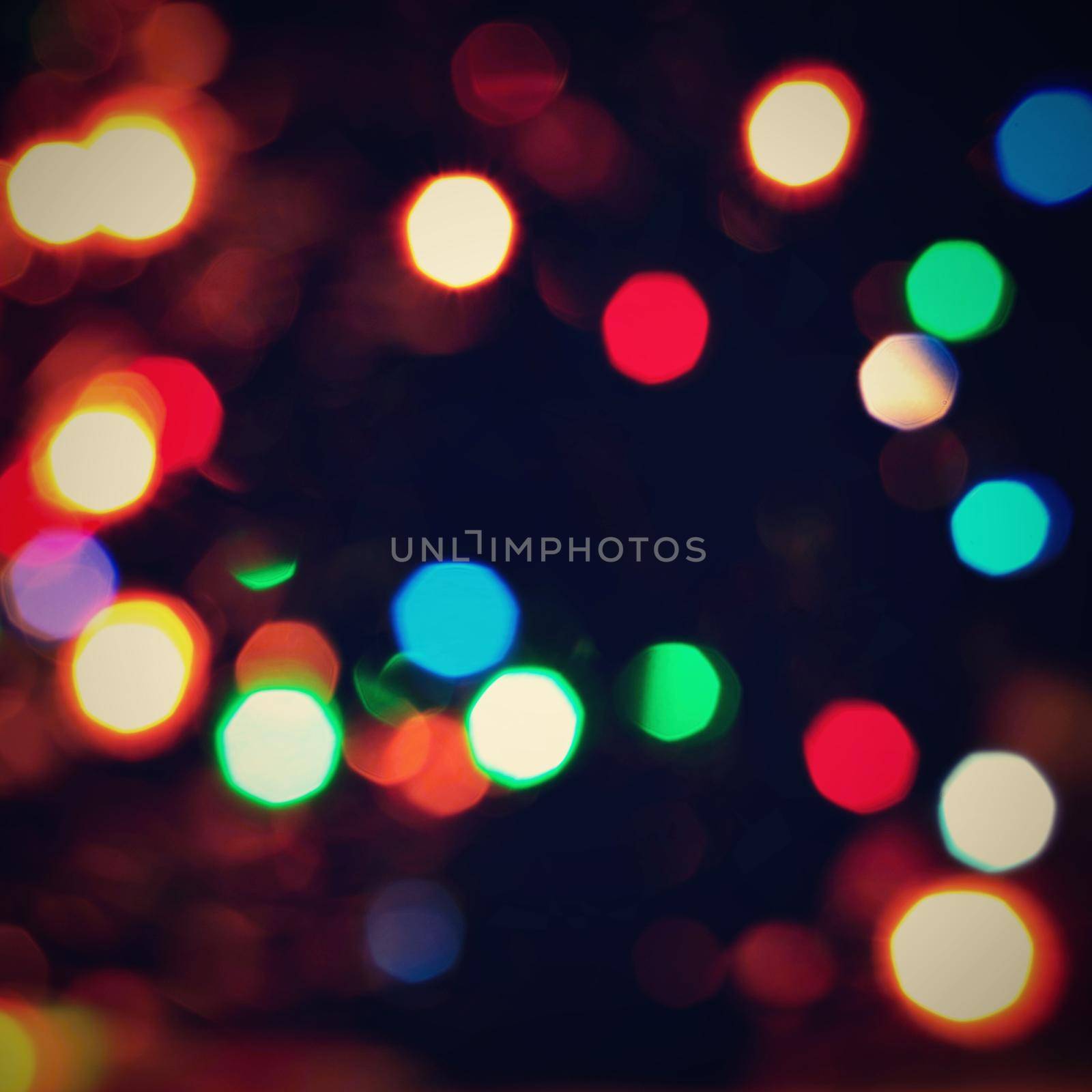 Abstract christmas background, xmas texture from color lights for Christmas tree.