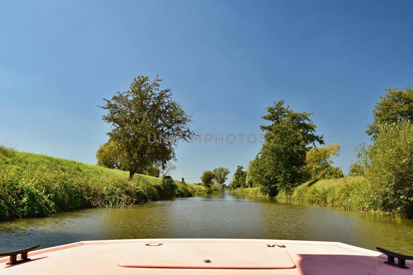 Morava river from the boat. Bata Canal.