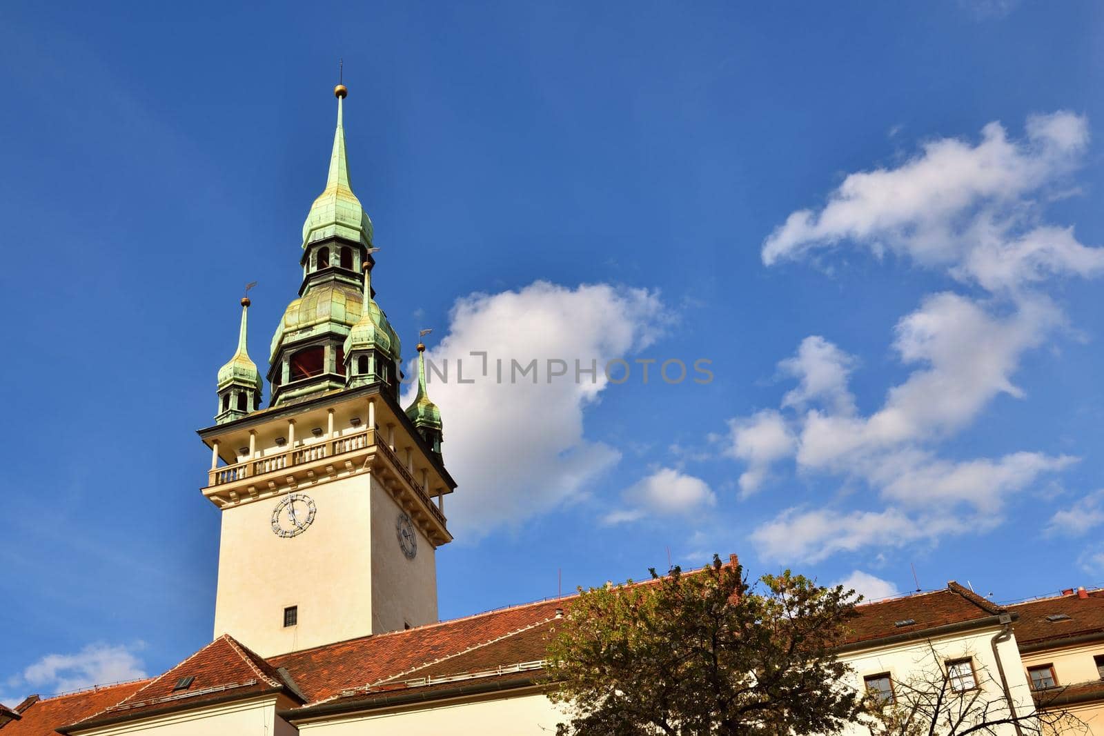 The city of Brno. - Czech Republic - Europe. Gate of the Old City Hall. A photo of the beautiful old architecture and tourist attraction with a lookout tower. Tourist Information Center. by Montypeter