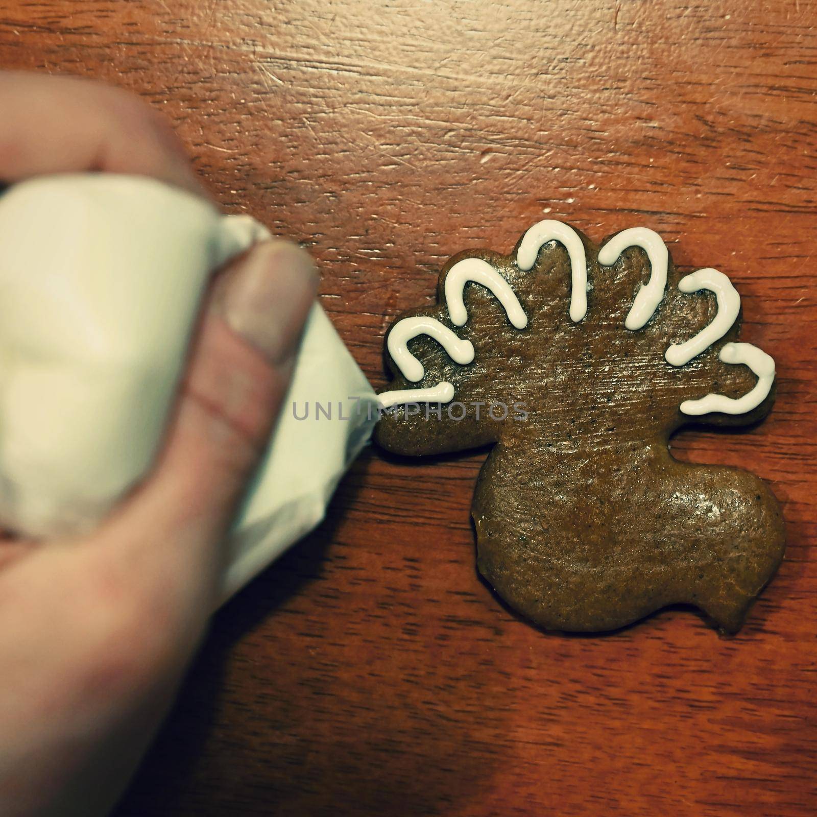 Christmas homemade gingerbread cookies. Festive concept with baking on Christmas time. by Montypeter