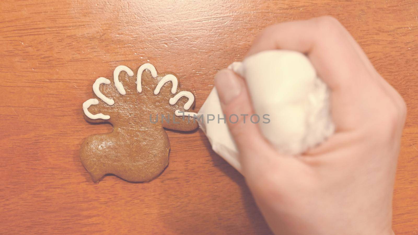 Christmas homemade gingerbread cookies. Festive concept with baking on Christmas time.