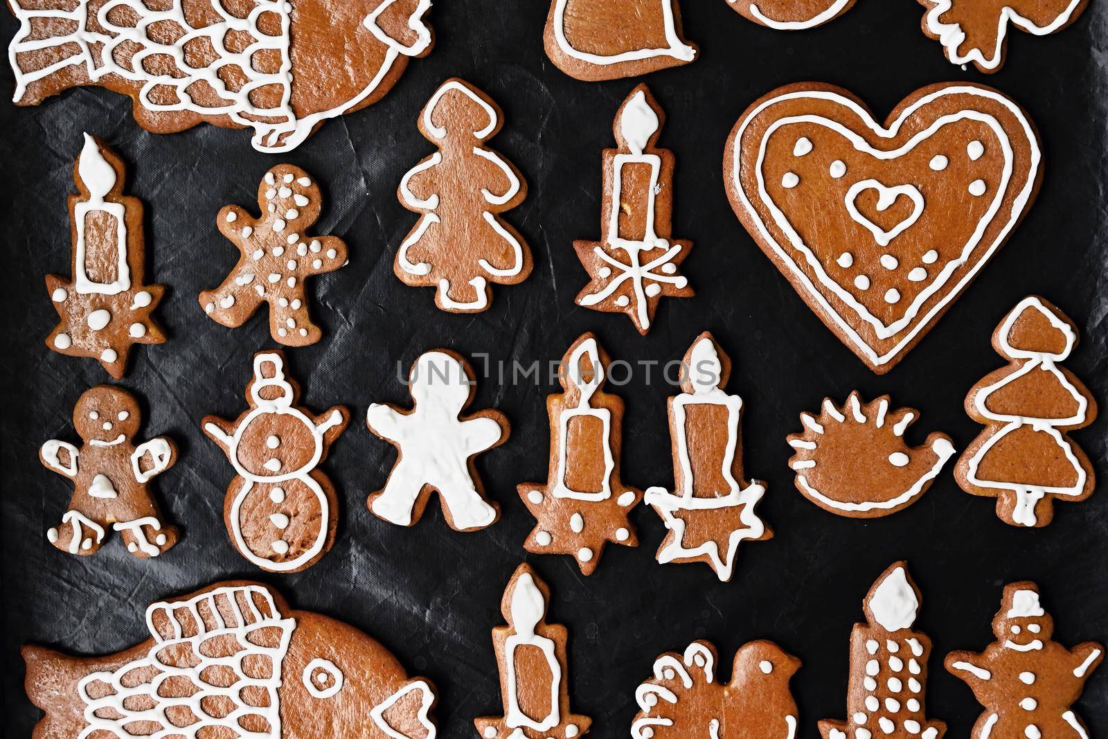 Christmas homemade gingerbread cookies. Festive concept with baking on Christmas time. by Montypeter