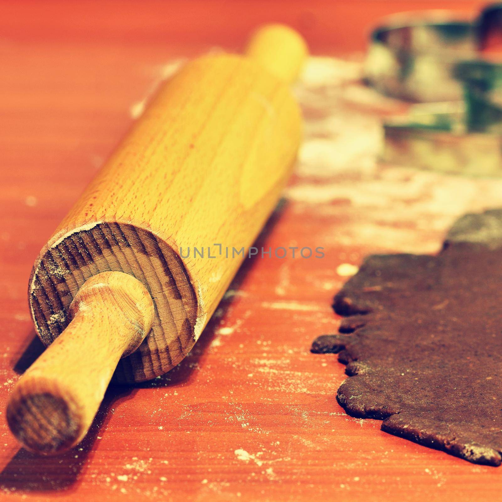 Baking home made Christmas cookies. Classical Czech tradition. Concept for the winter season, food and Christmas holidays.