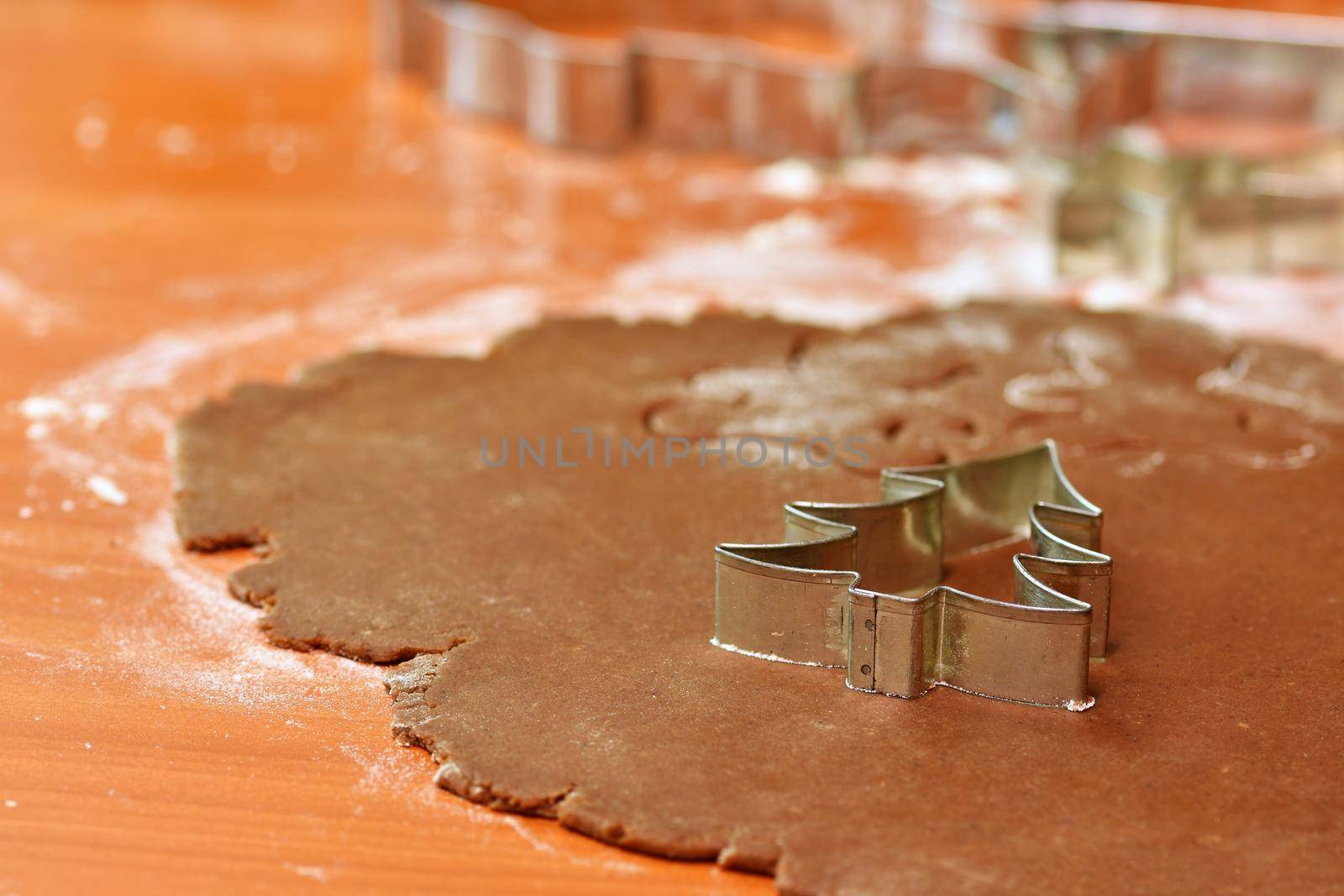 Baking home made Christmas cookies. Classical Czech tradition. Concept for the winter season, food and Christmas holidays.