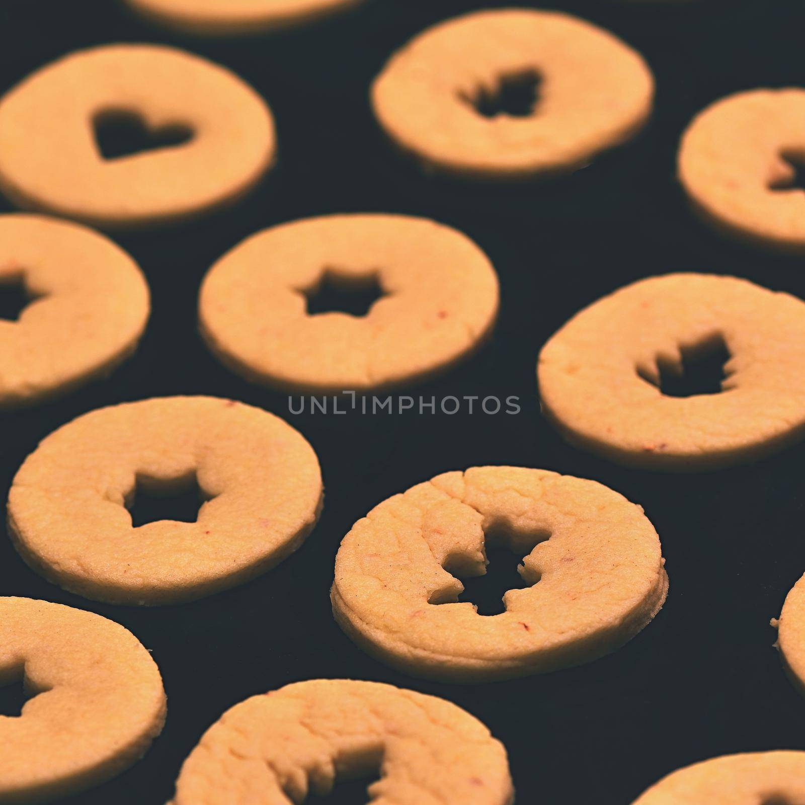 Baking home made Christmas cookies. Classical Czech tradition. Concept for the winter season, food and Christmas holidays.