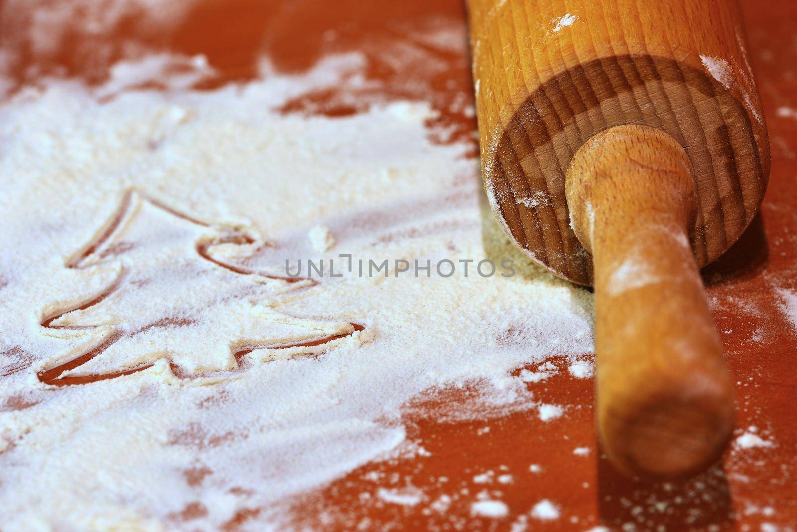 Baking home made Christmas cookies. Classical Czech tradition. Concept for the winter season, food and Christmas holidays.