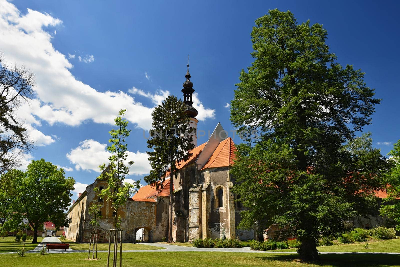 Beautiful old mansion with chateau garden. Oslavany, Czech Republic.