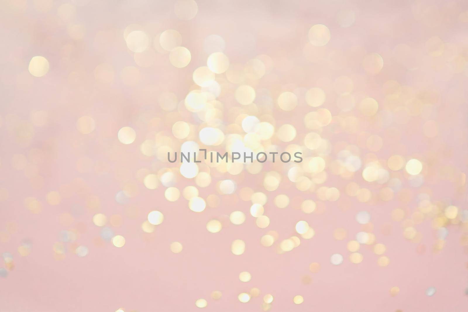 Golden bokeh on pastel pink background - copy space by madeleine_steinbach