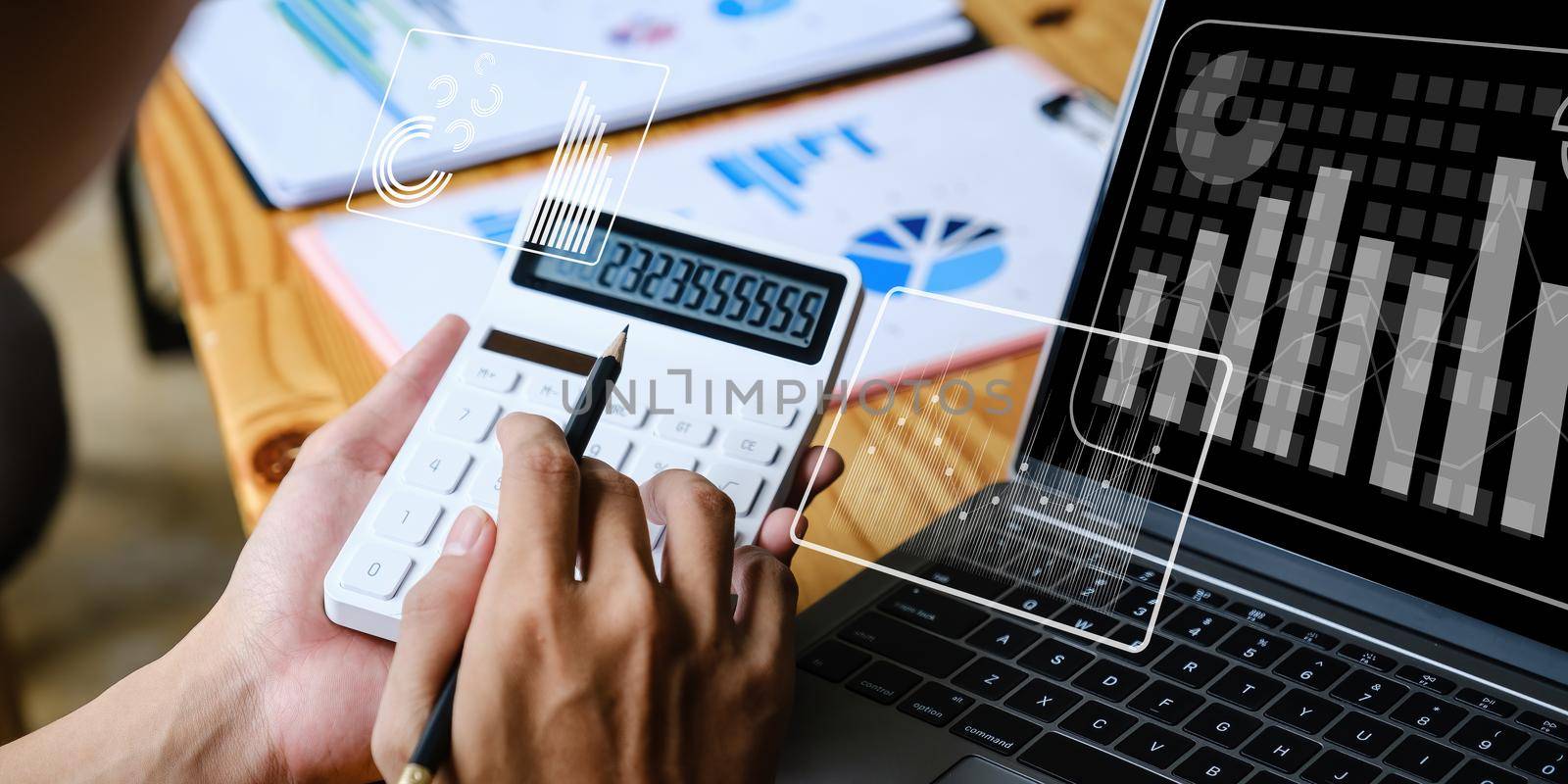 Fund managers team consultation and discuss about analysis Investment stock market by digital tablet with icon on virtual screen