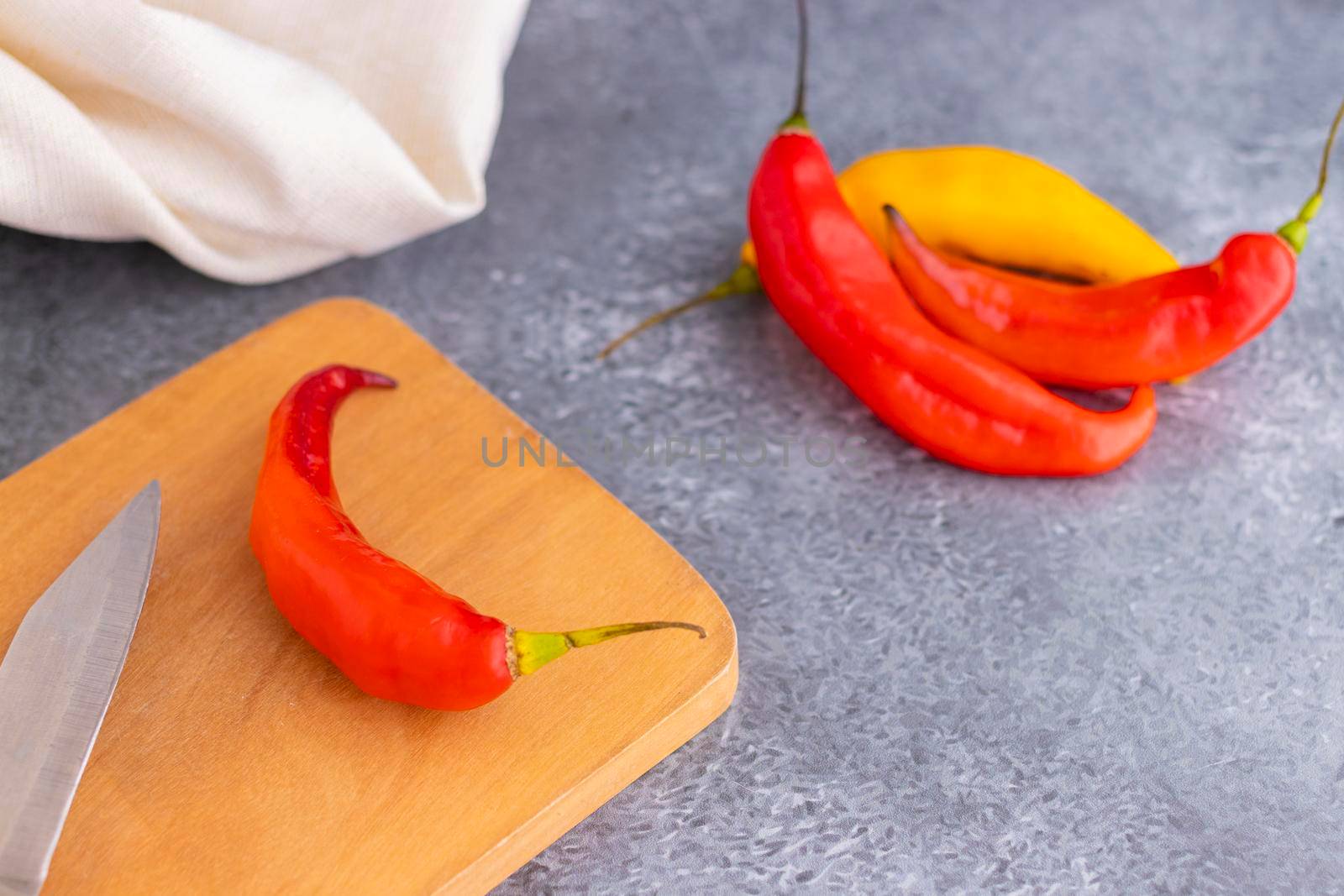 Presentation of Peruvian hot red chili (Aji Limo)