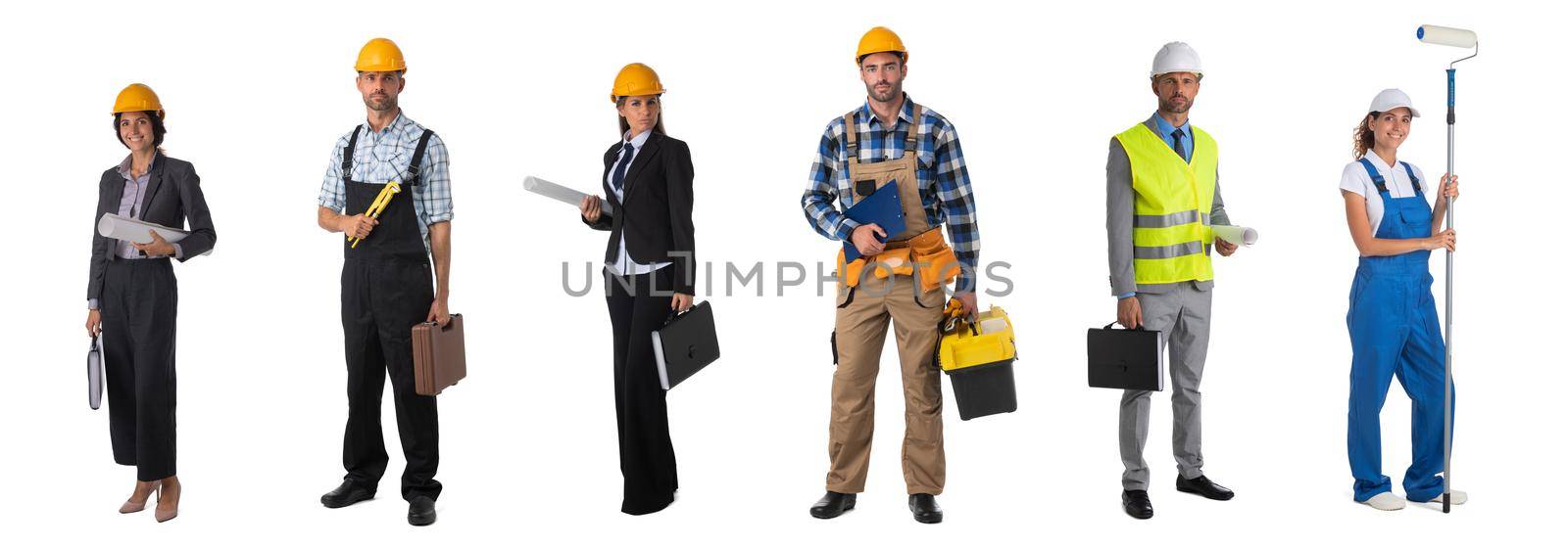 Set of professional construction workers by ALotOfPeople