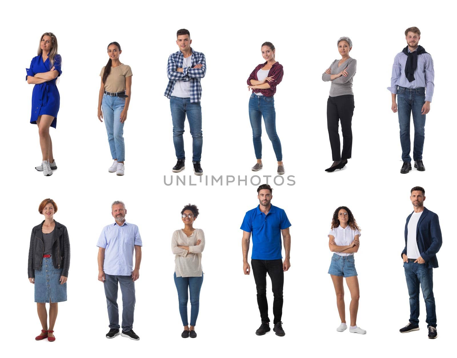 Set of casual people on white by ALotOfPeople