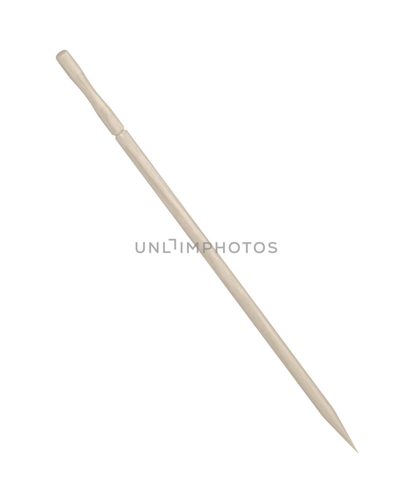 Wooden toothpick isolated on white background