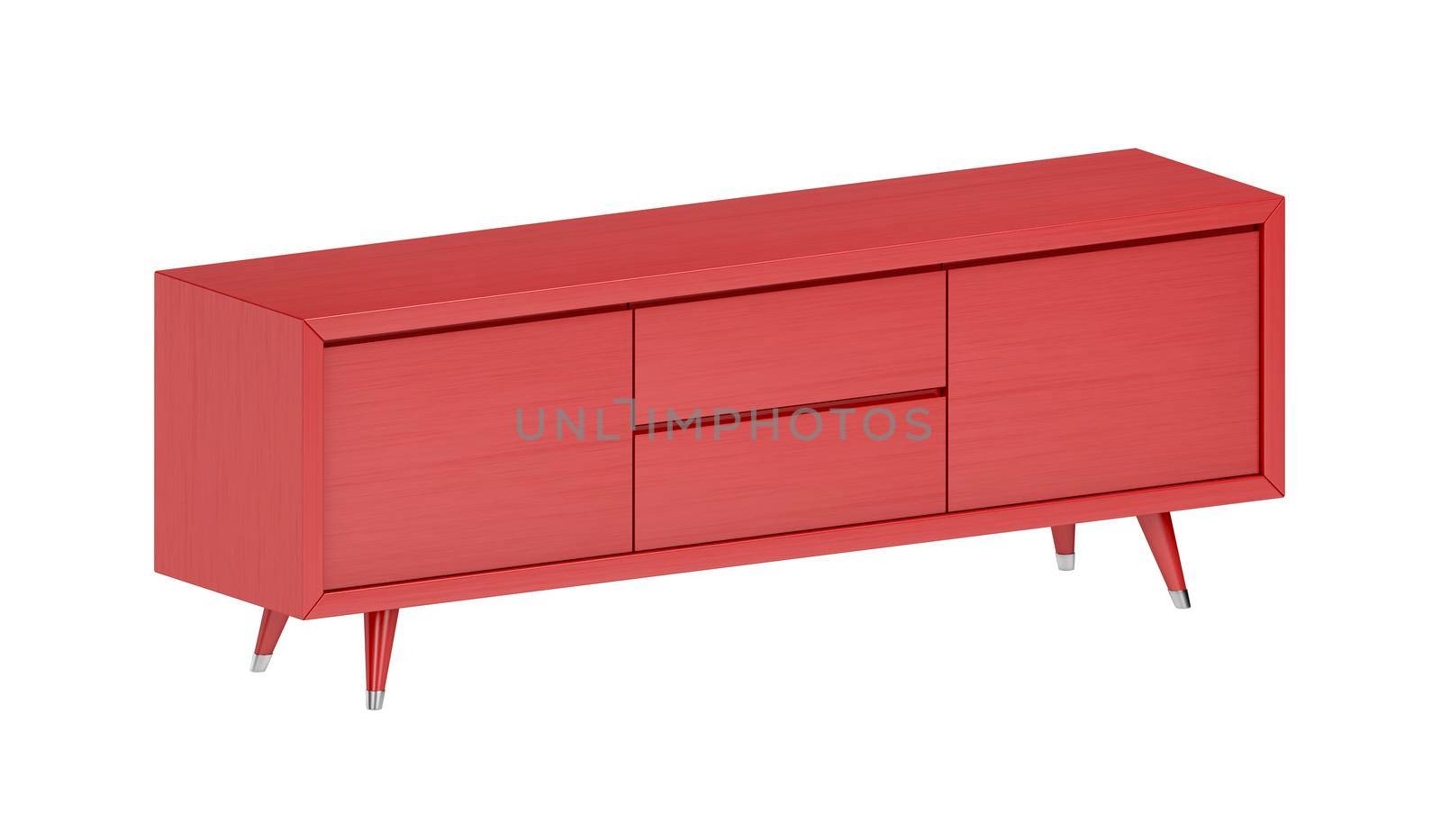 Wooden red tv stand by magraphics