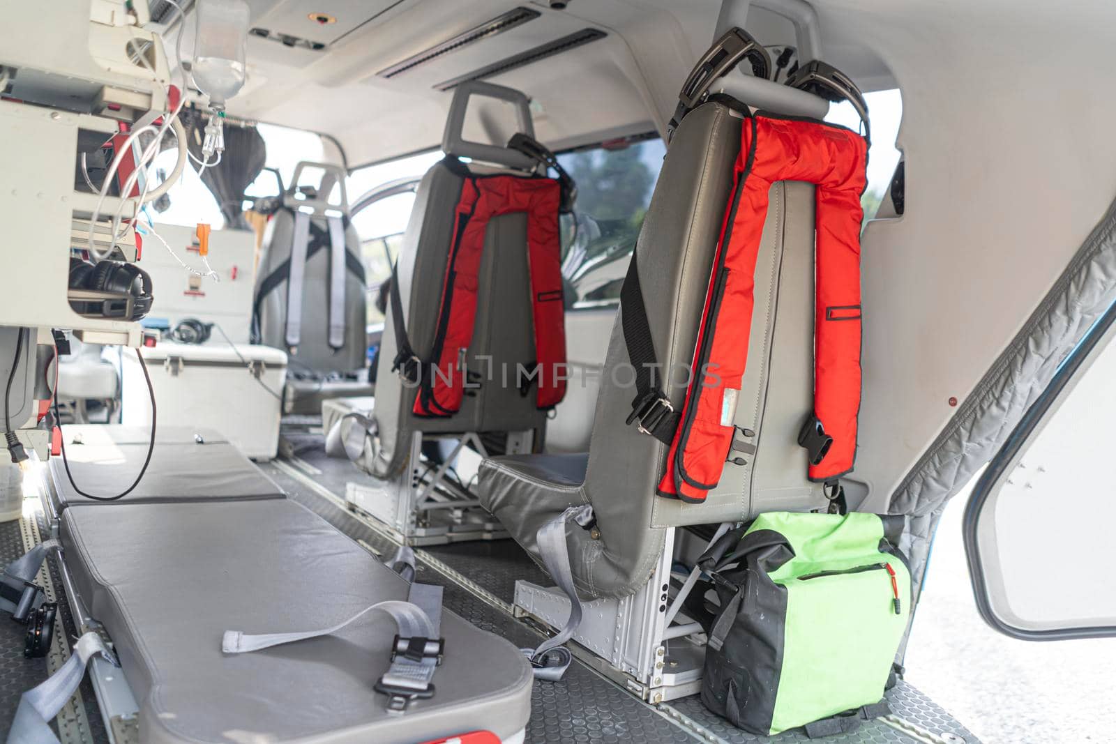 A medical device installed inside a medical helicopter. Used for emergency evacuation by sandyman