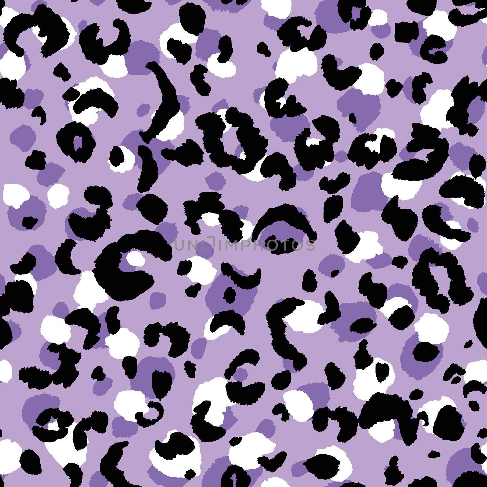 Abstract modern leopard seamless pattern. Animals trendy background. Violet and black decorative vector stock illustration for print, card, postcard, fabric, textile. Modern ornament of stylized skin by allaku