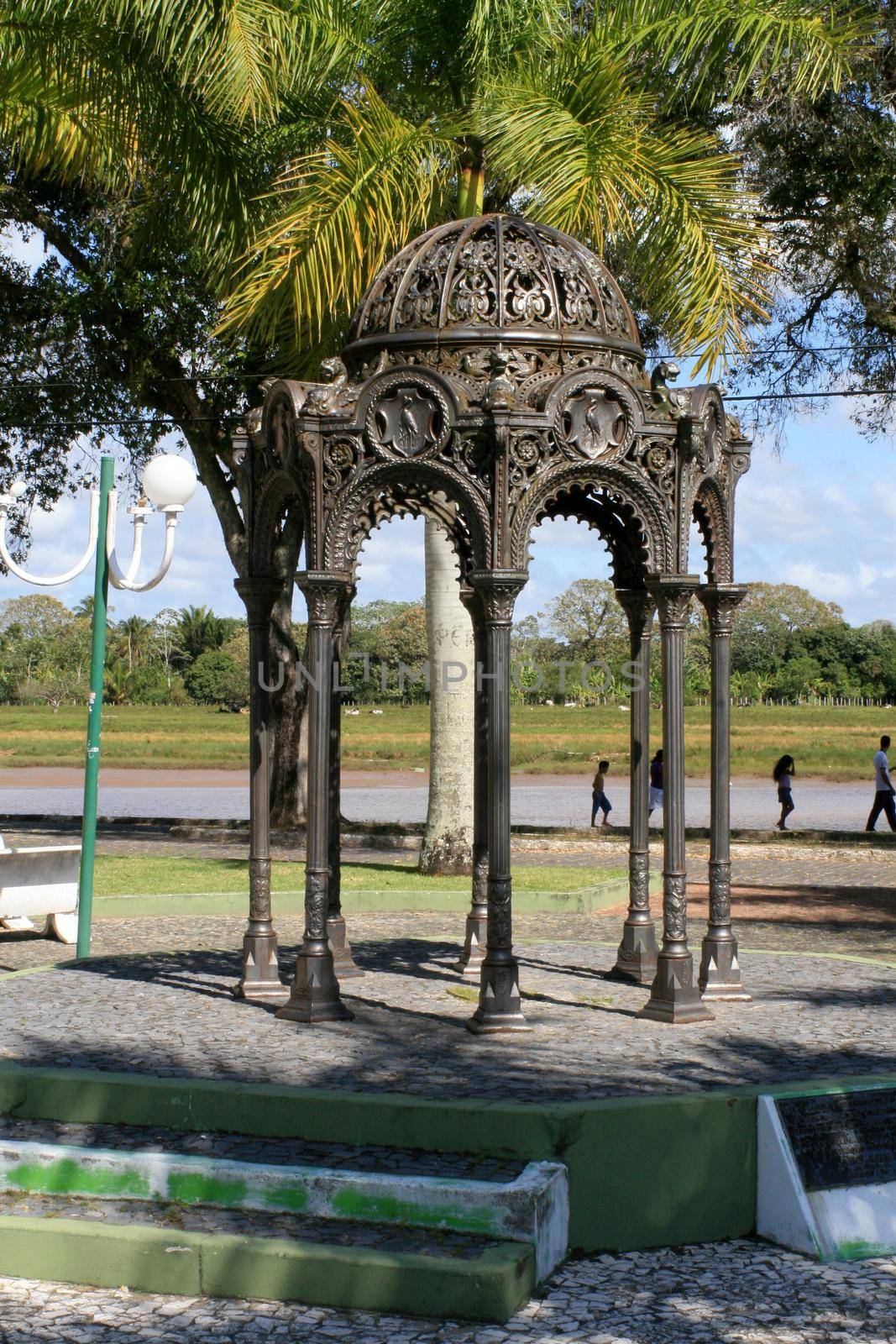 belmonte, bahia, brazil - august 30, 2008: view of an 18th century fountain, made in Glasgow, Scotland, displayed in a square in the center of the city of Belmonte.