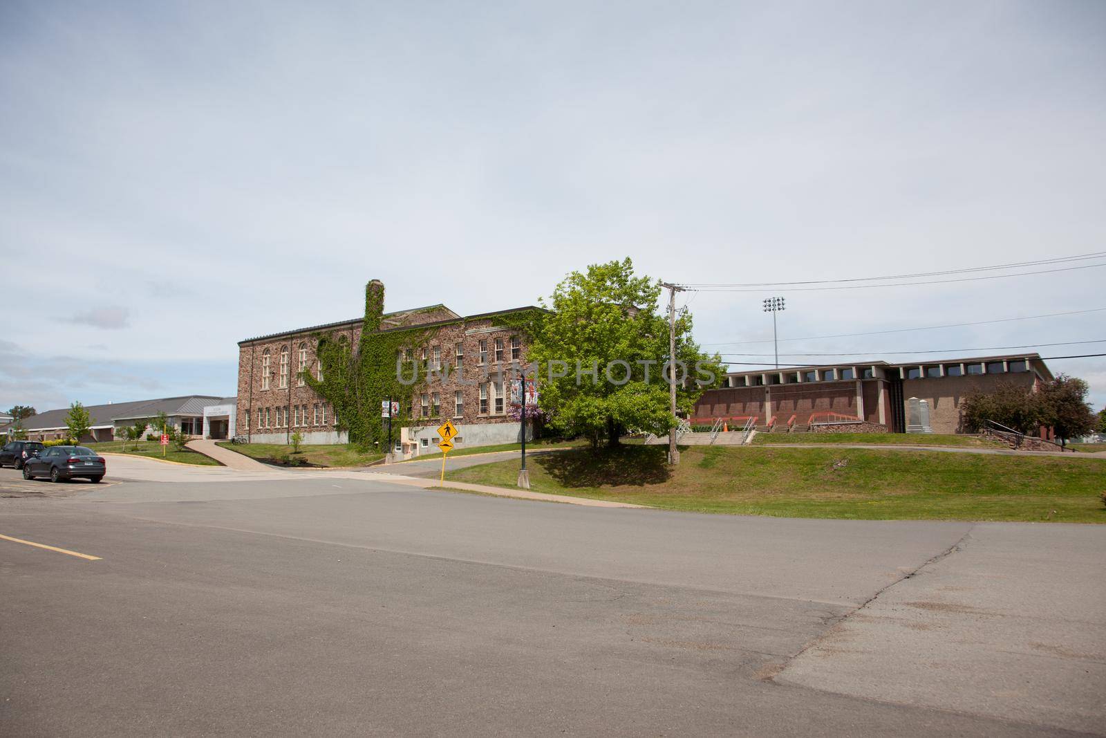 June 3, 2018- Wolfville, Nova Scotia: War Memorial Gymnasium at Acadia University, which is home to the university's athletic complex and pool  