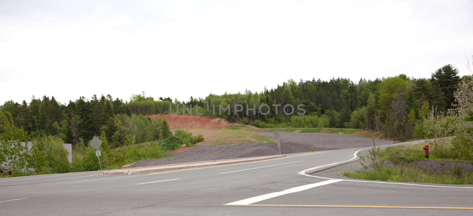  In the village of New Minas, Nova Scotia, construction on Granite Drive leads up to the new on and off exit to the 101 highway