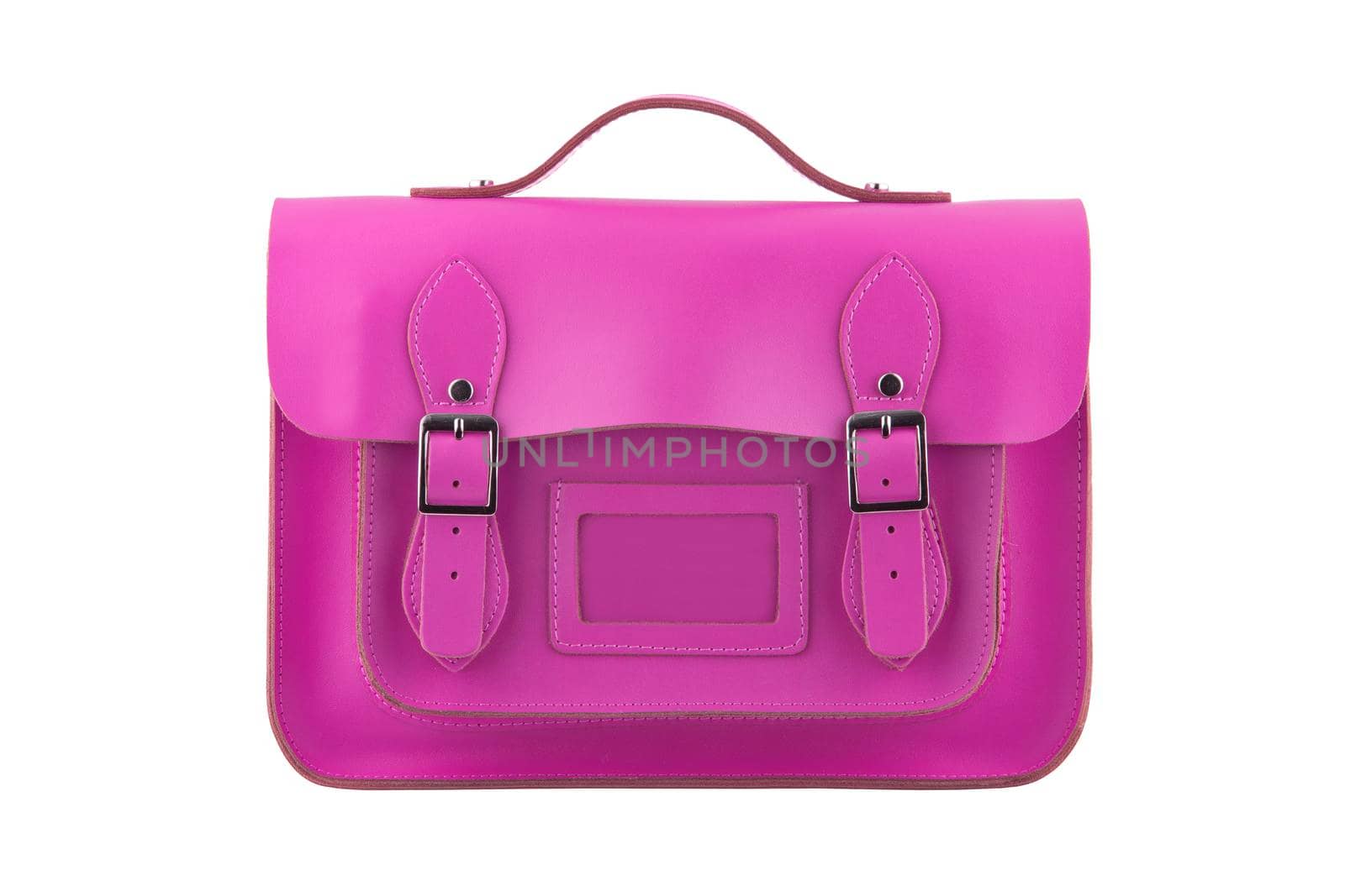 A Pink Satchel isolated on a white background with clipping path