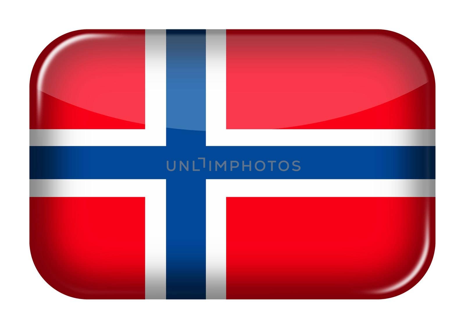 A Norway web icon rectangle button with clipping path 3d illustration