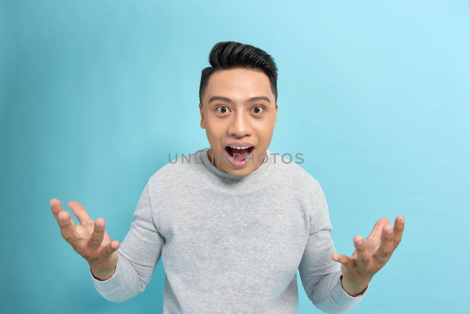 Excited businessman celebrating a win