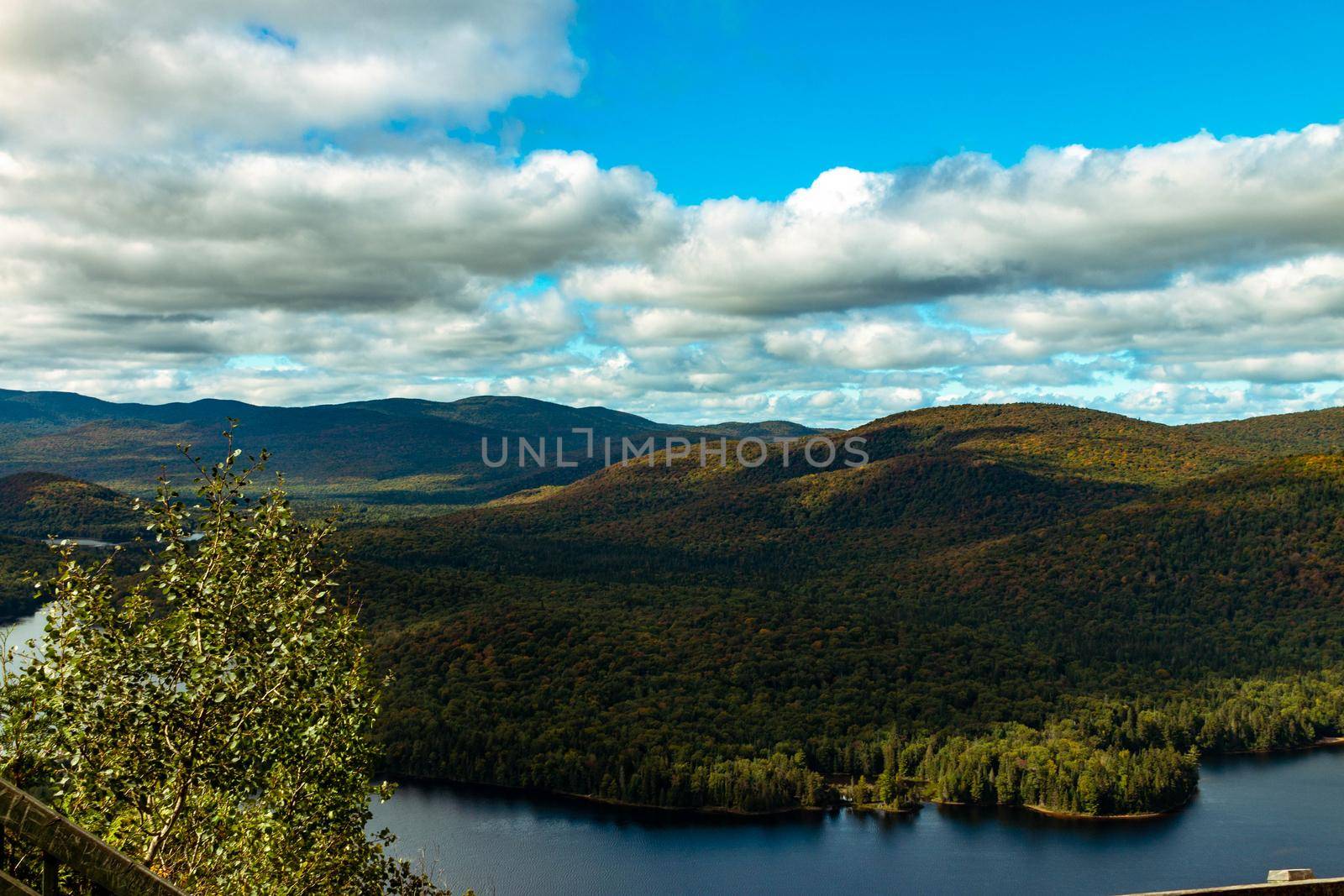 Panoramic view of Mount Tremblant Park and Lake Monroe by mynewturtle1