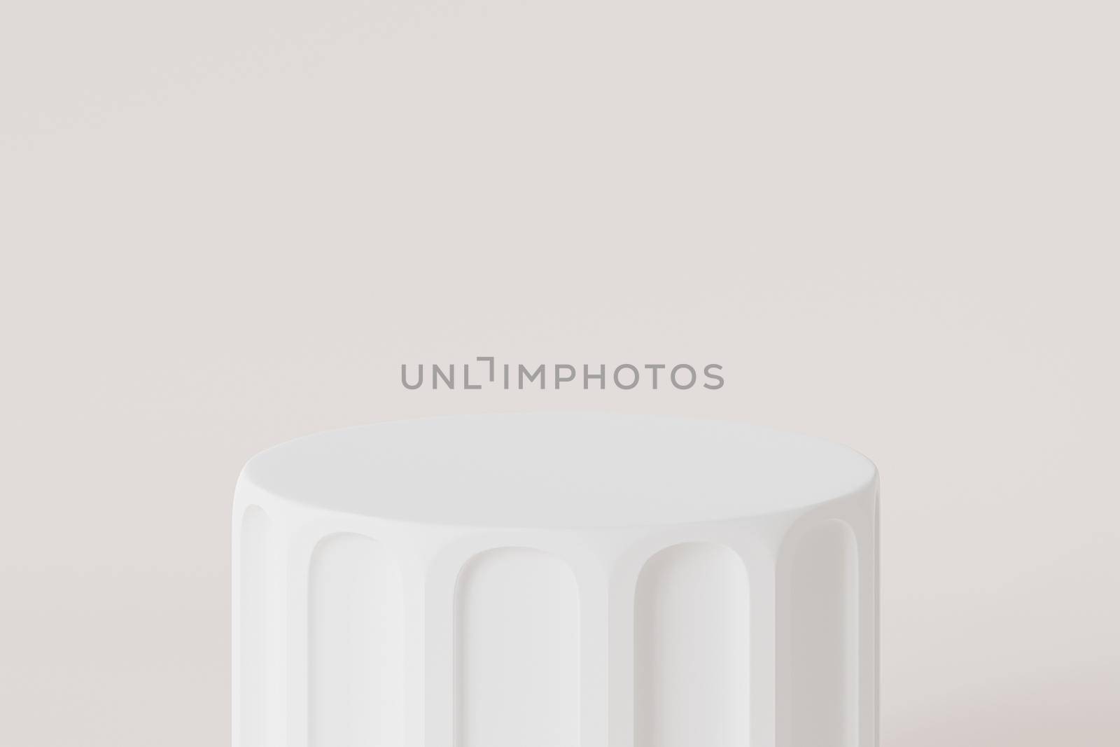 White pillar podium or pedestal for products or advertising, minimal 3d illustration render