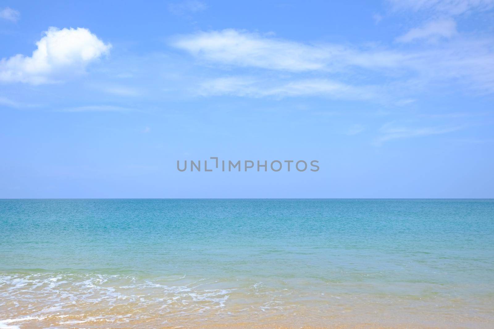 Landscapes View The atmosphere is beautiful Sand and sea and the color of the sky, The beach phuket of Thailand.