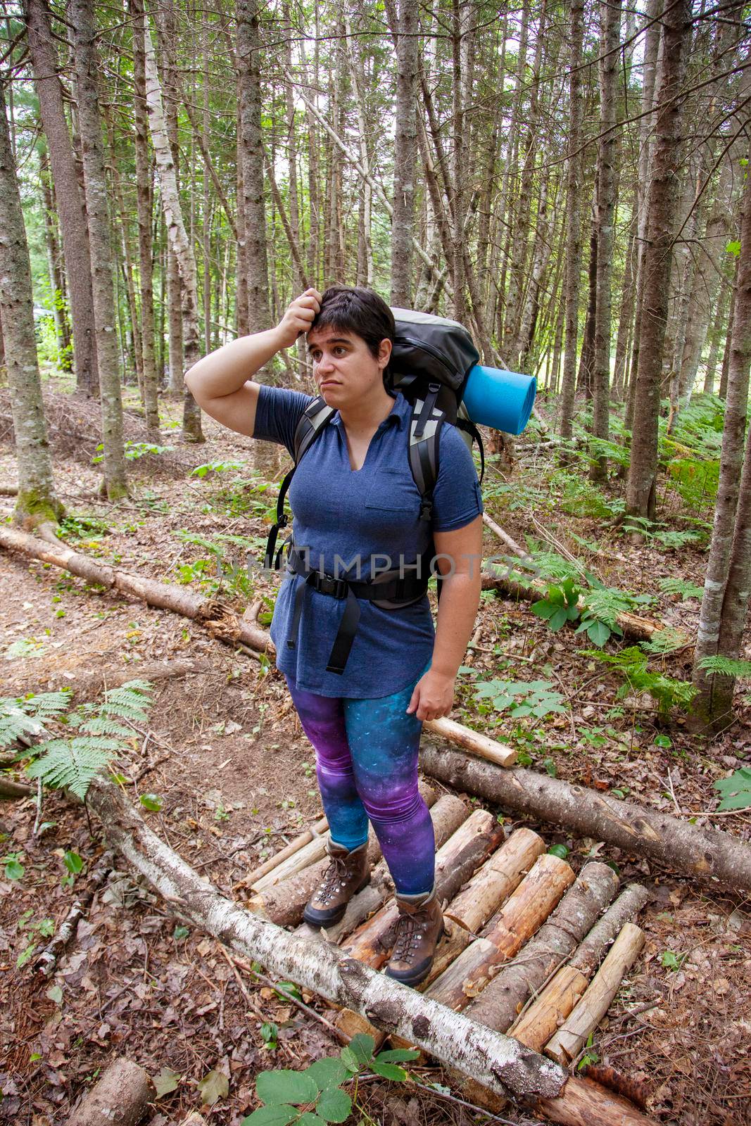  person camping or hiking confused about their direction or path 