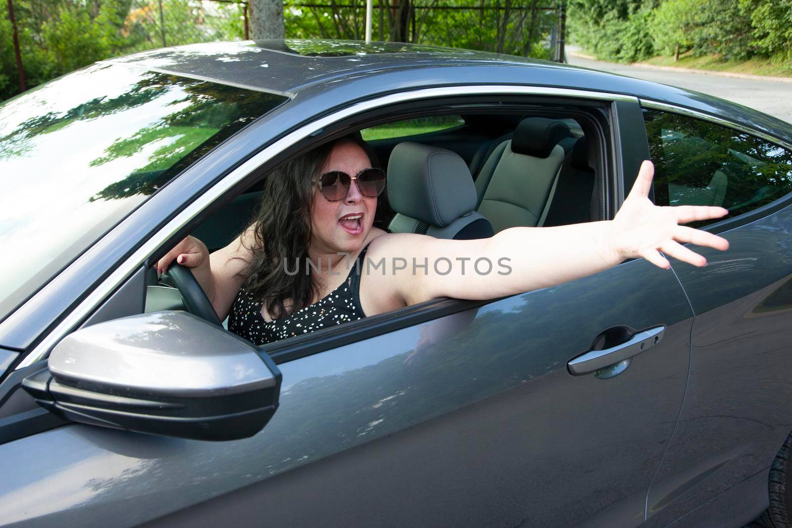 angry woman driving and yelling  by rustycanuck