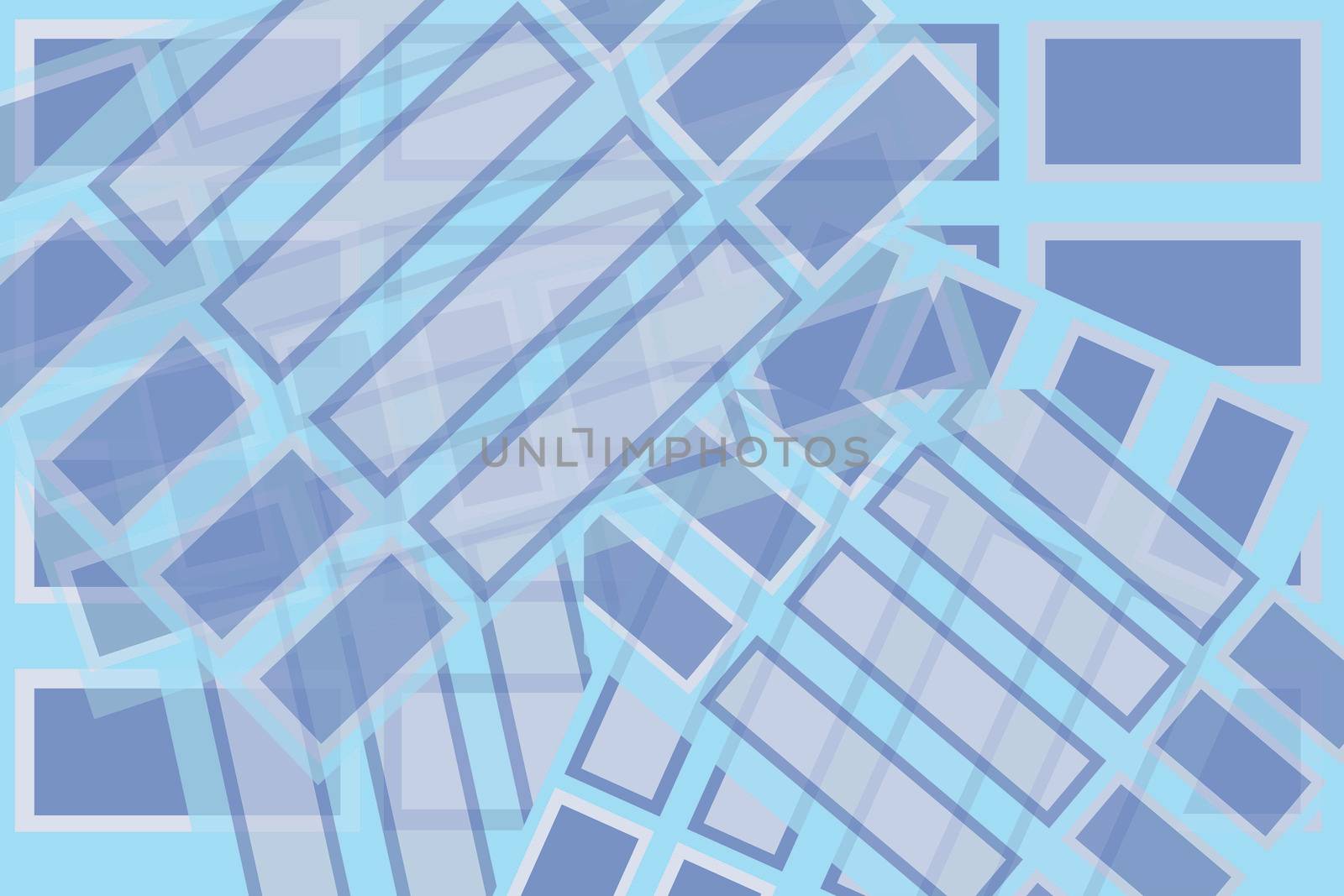  Rectangle shapes of blue blended to look like a background of postcards or stickers