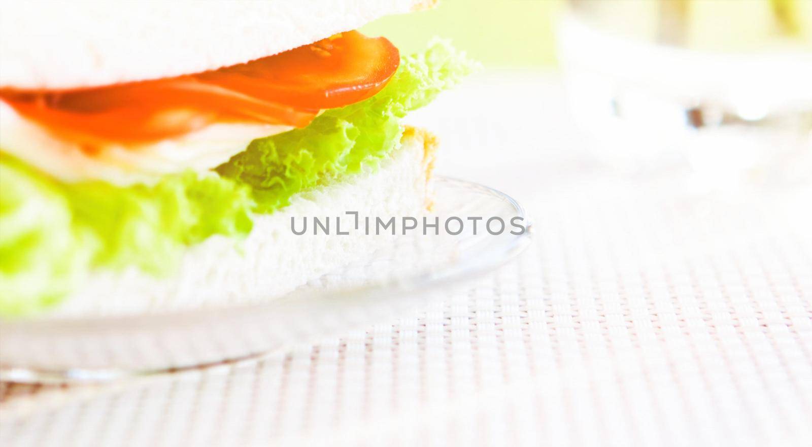 Vegetarian low carb sandwich - healthy diet, homemade and eating outside concept. Enjoy a well-balanced lunch