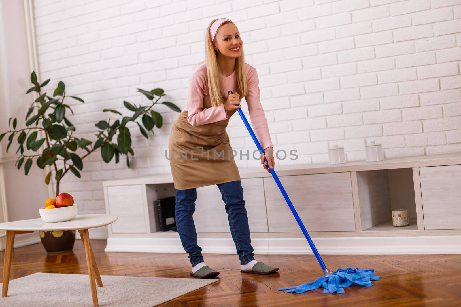 Housewife cleaning  her home by Bazdar