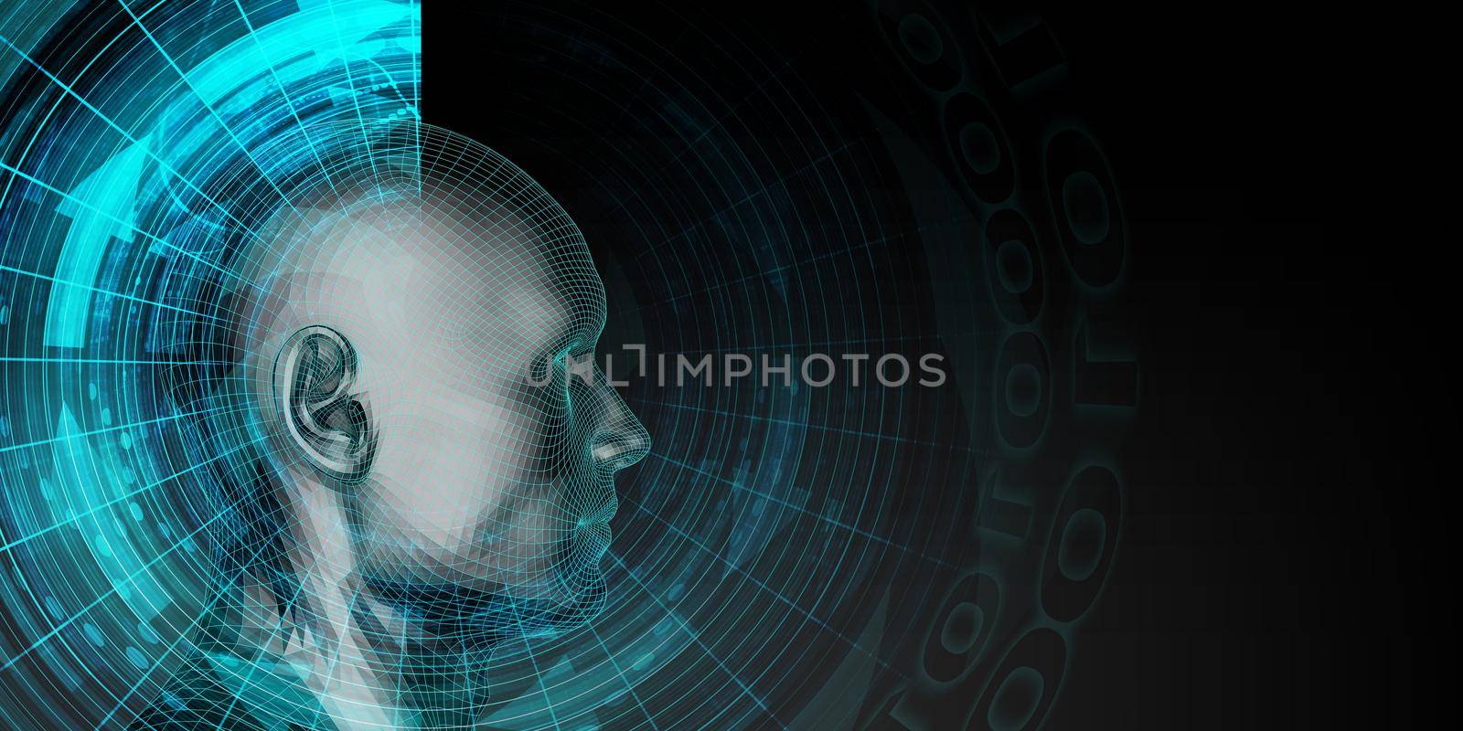 Digital Technology Background with Advanced AI Abstract Concept