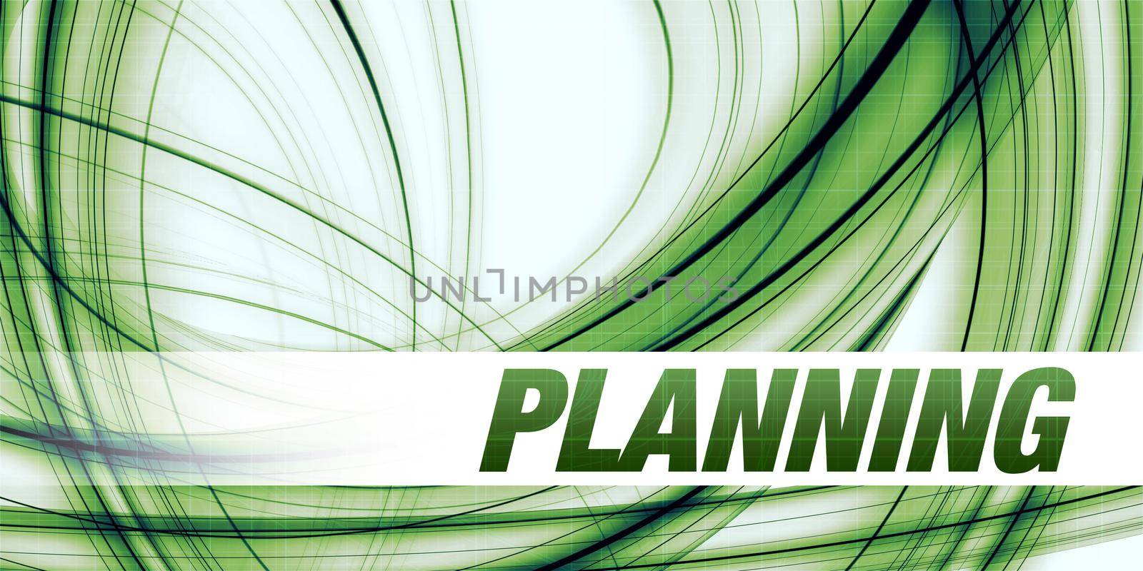 Planning Concept on Green Abstract Background