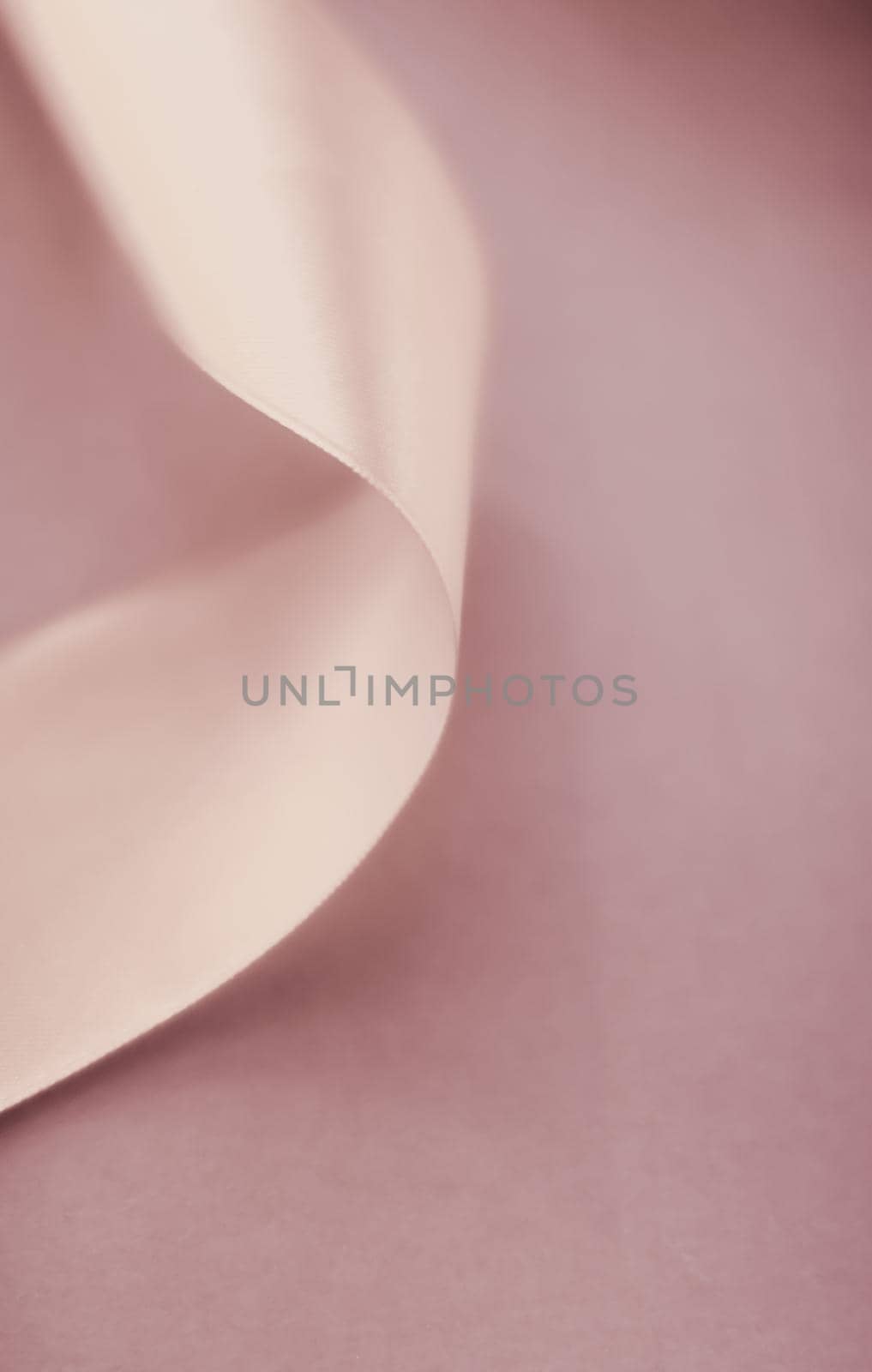 Abstract curly silk ribbon on pastel background, exclusive luxury brand design for holiday sale product promotion and glamour art invitation card backdrop by Anneleven