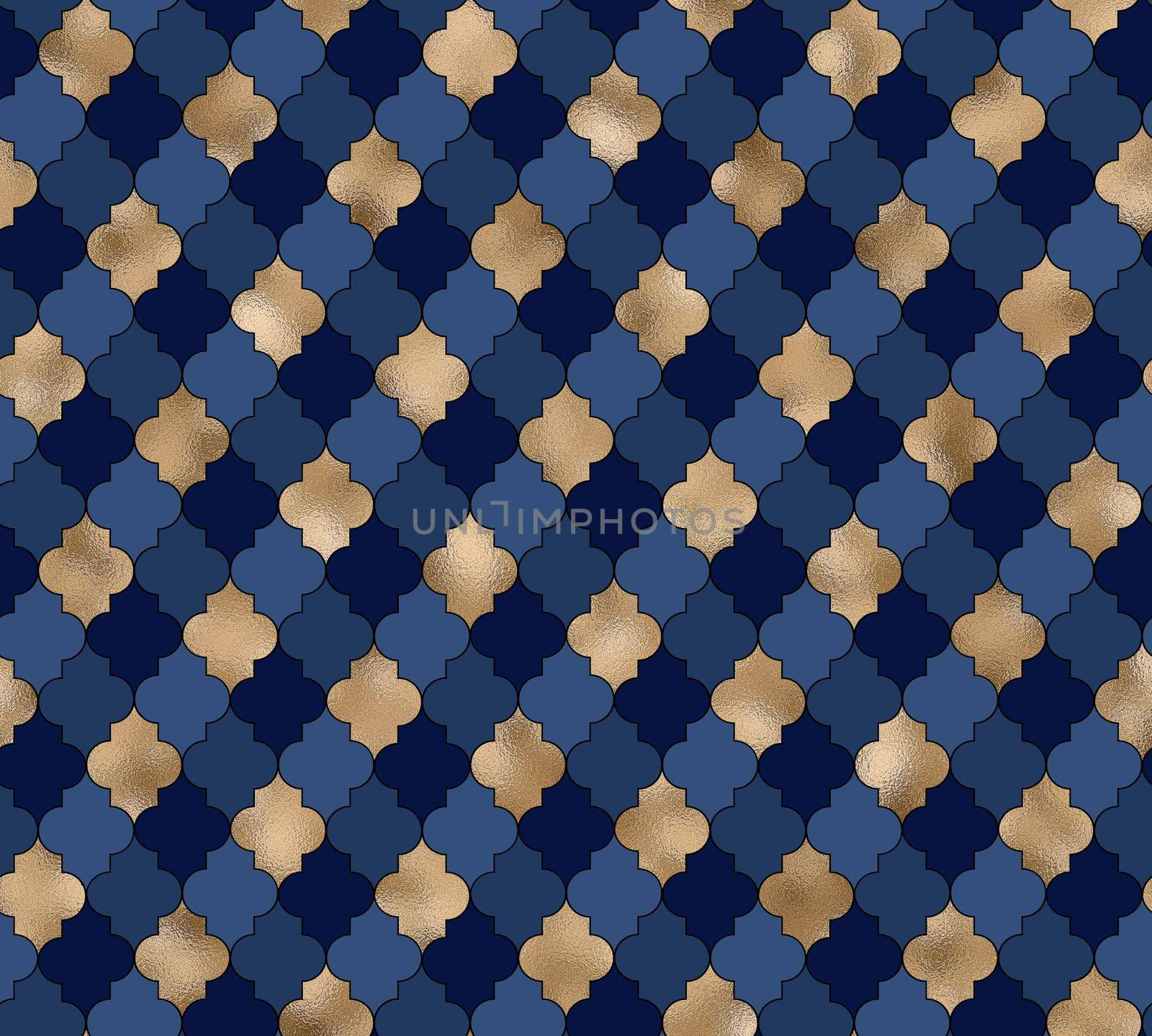 Abstract background in blue gold by NelliPolk