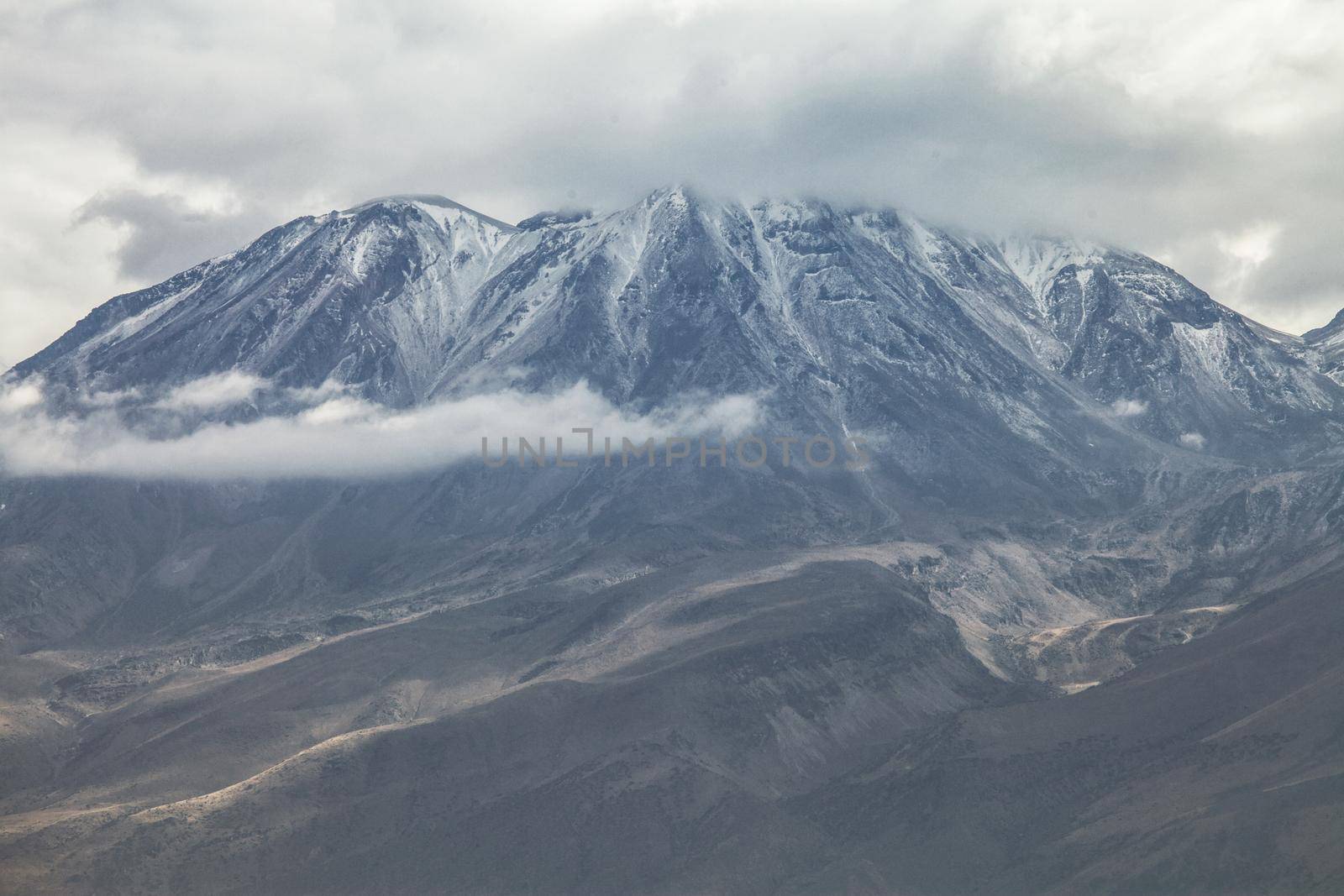 Close up view of volcano Chachani near the city of Arequipa in Peru by wondry