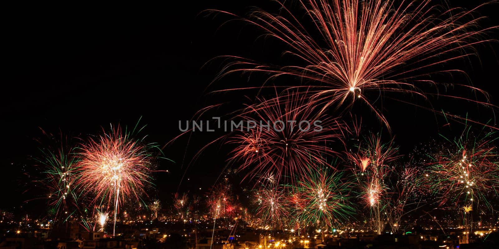 New year's eve fireworks in the city of Arequipa, Peru by wondry