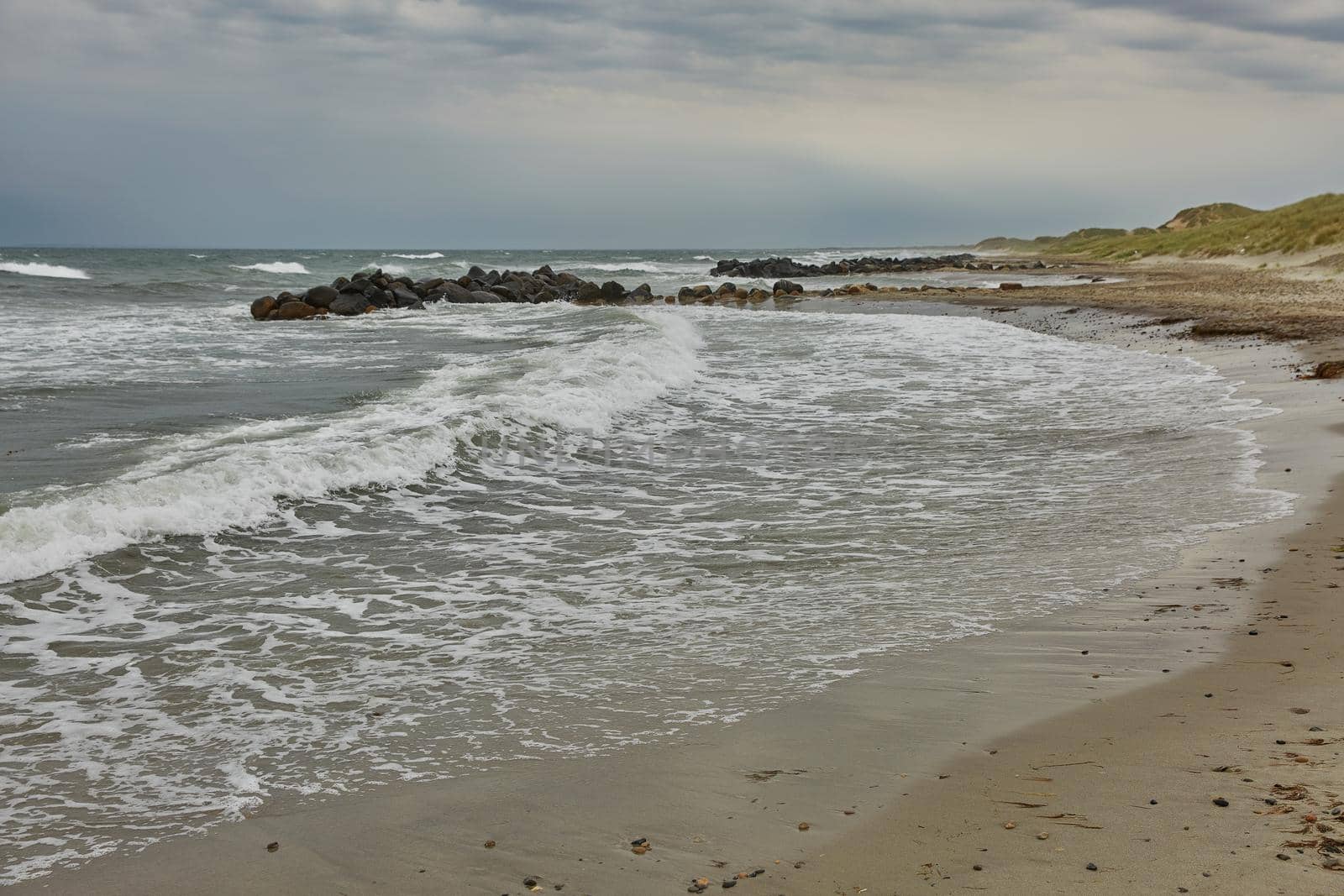 Seaside and landscape near town of Skagen in Denmark.