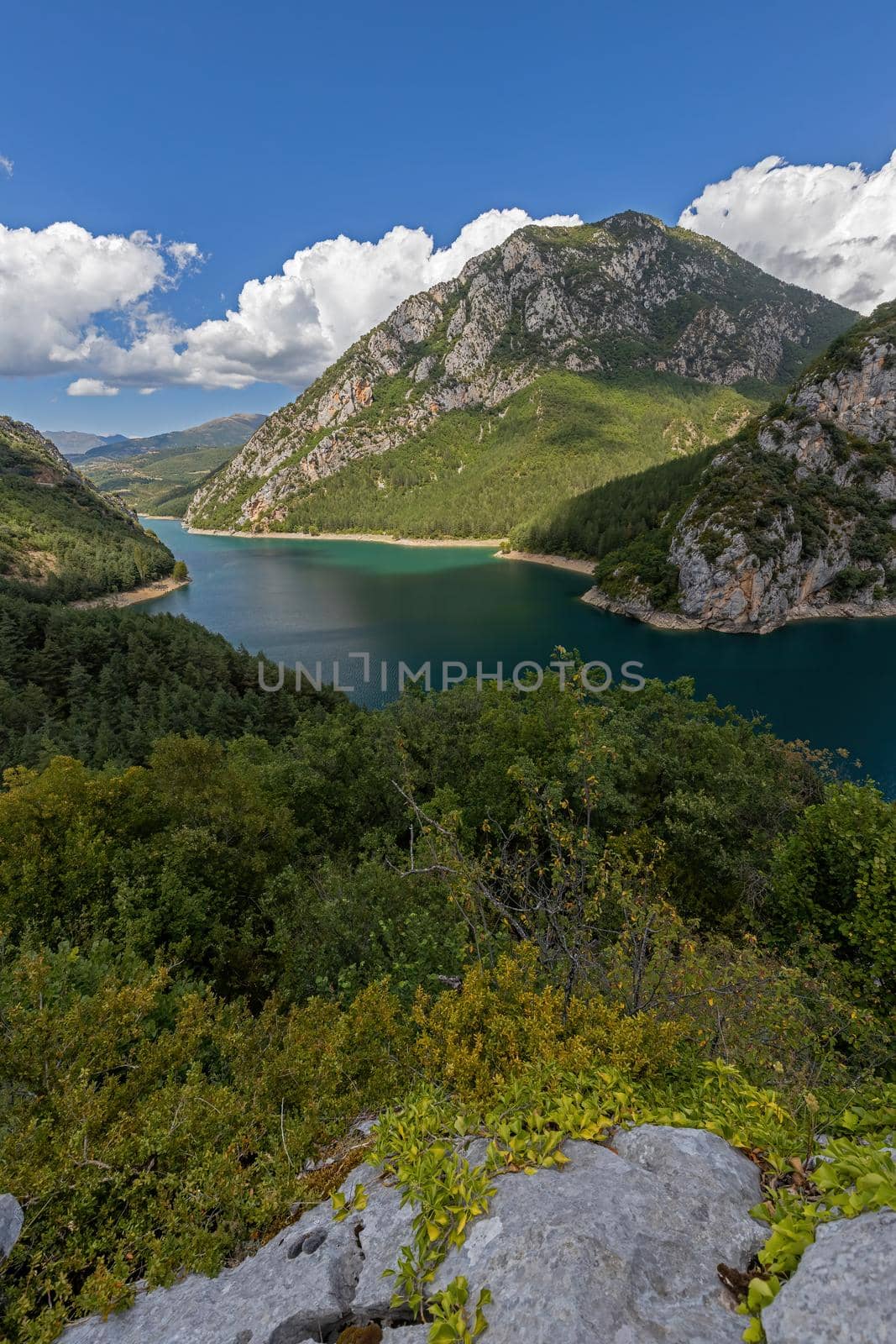 Huge reservoir in the Spanish Pyrenees, on the border of Catalonia and Aragon. Panta d Escalas (Swamp of Stairs)