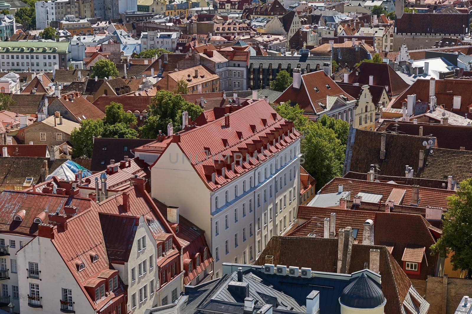 Downtown architecture of old town city of Tallinn in Estonia.