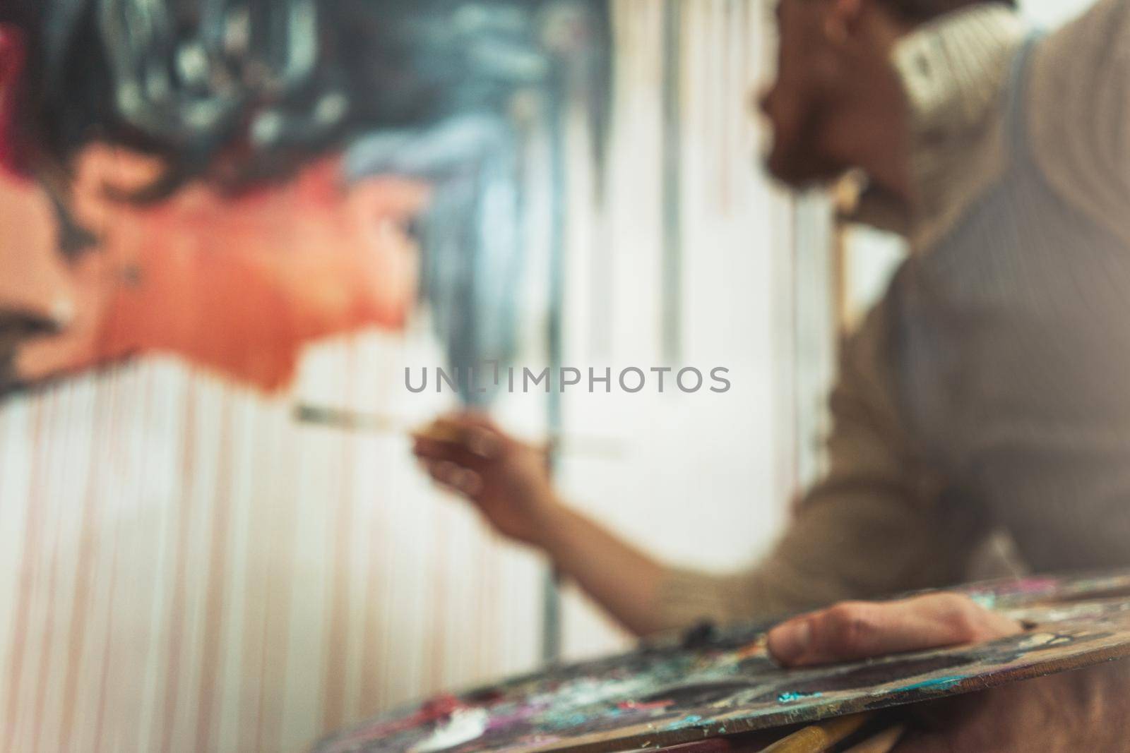 Artist holding colour palette by Kzenon