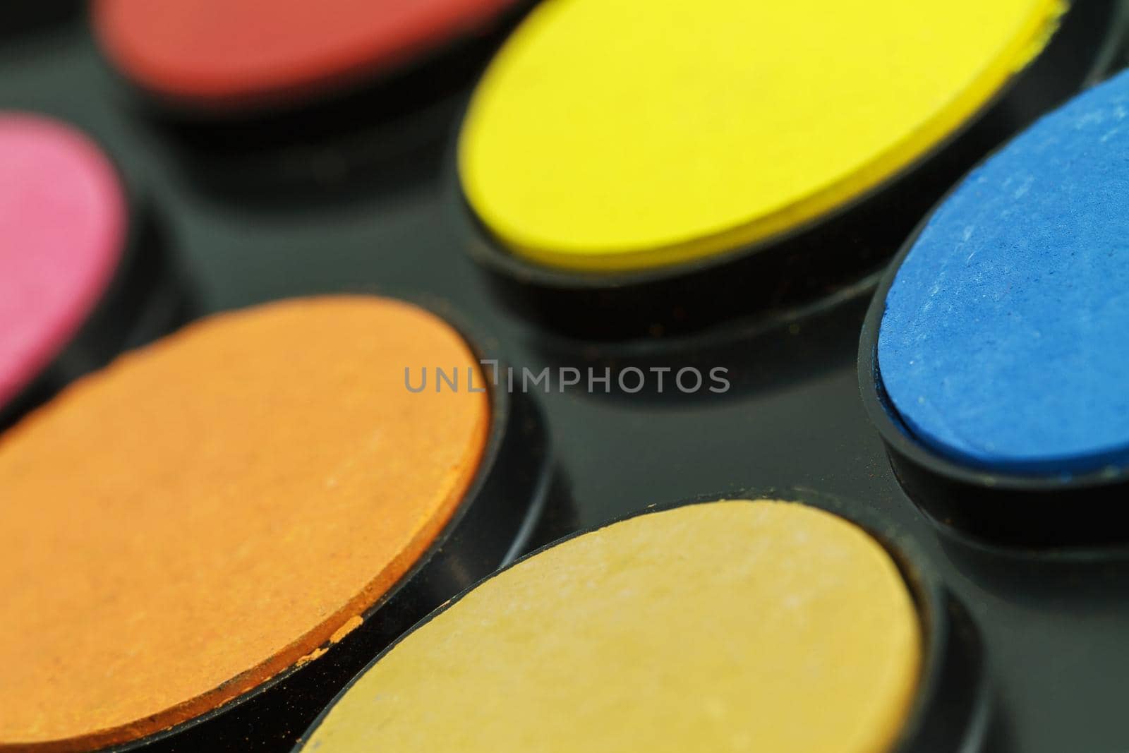 Close up of Water color paints