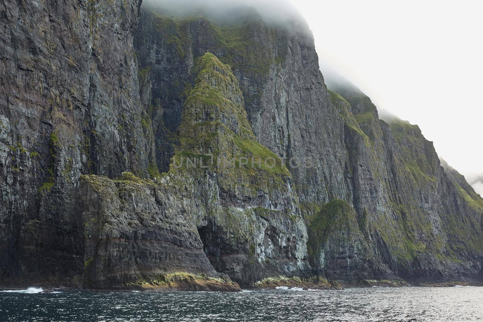 Wild and rocky coast of Faroe Islands, Denmark.