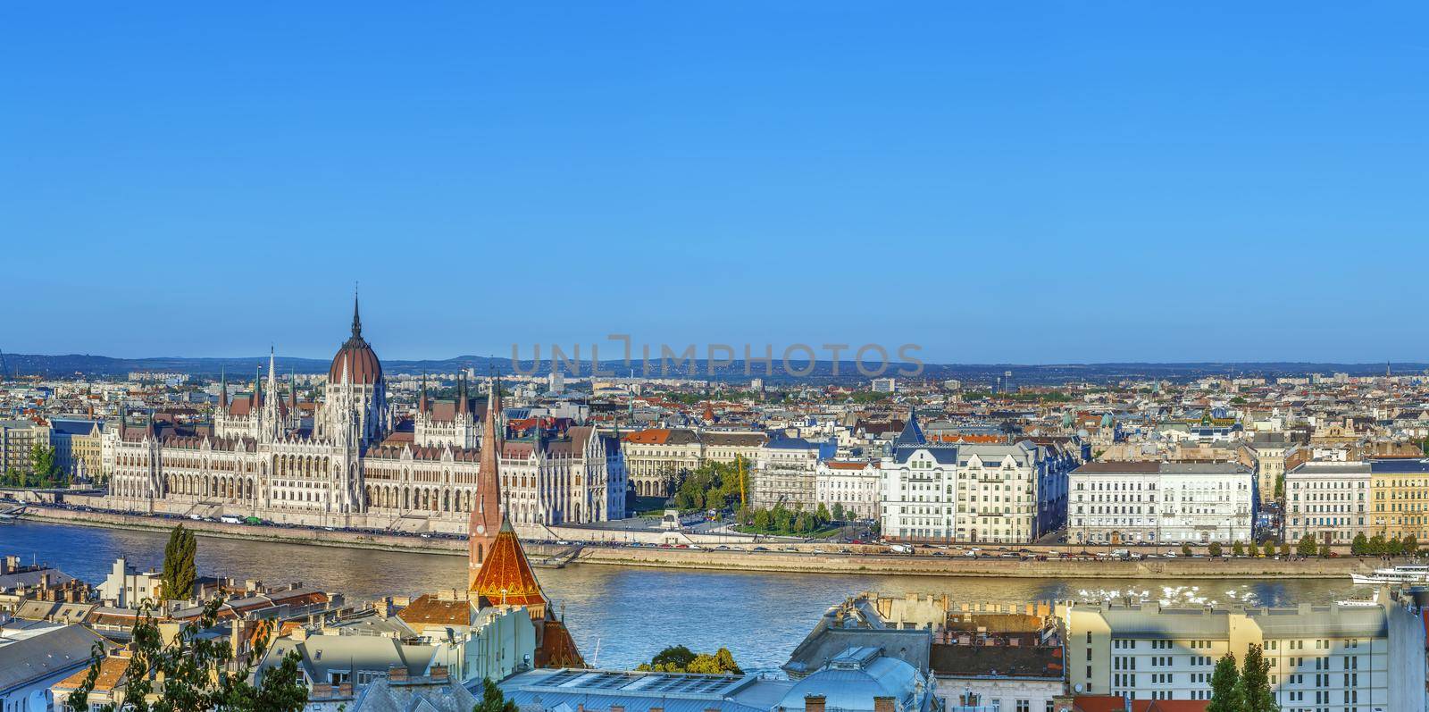 View of Hungarian Parliament Building, Budapest, Hungary by borisb17